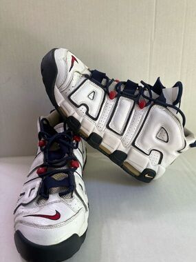Nike Air More Uptempo 96 White Navy Red Men’s 10.5 Scottie Pippen Basketball